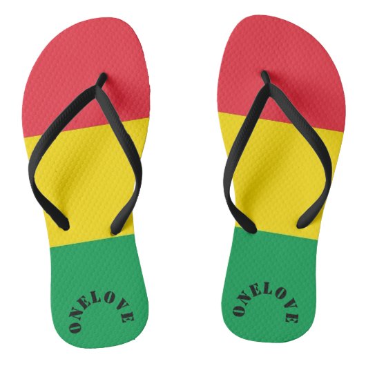 Rasta Farbe Gelb rote Streifen Flag Muster Badesandalen (Fußbett)