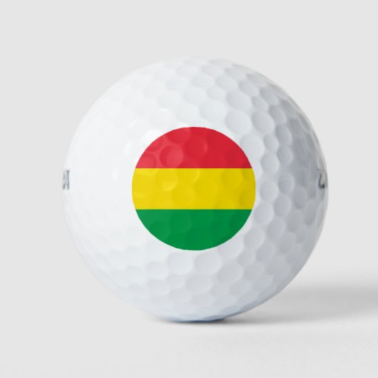 Rasta Farbe Gelb rote Streifen Flag Muster Golfball (Vorderseite)