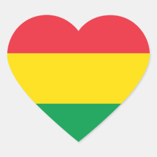Rasta Farbe Gelb rote Streifen Flag Muster Herz-Aufkleber