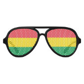 Rasta Farbe Gelb rote Streifen Flag Muster Partybrille (Vorderseite)