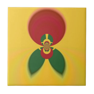 Rasta-Farben Abstract Art Druck Fliese
