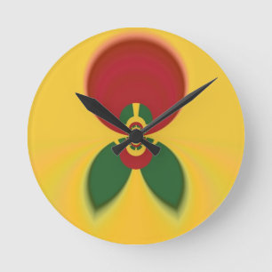 Rasta-Farben Abstract Art Druck Runde Wanduhr