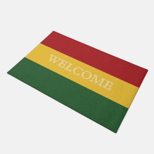Rasta Farben Fußmatte (Schrägansicht)