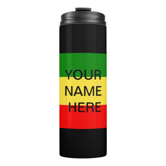 RASTA-FARBEN - Persönliche Gestaltung Thermosbecher (Vorderseite)