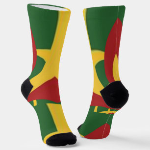Rasta Farben Reggae Ist Spaß Rot Golden Grün Socken
