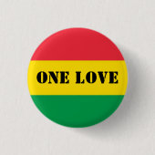 Rasta farbige rote Streifen Eine Liebe Button (Vorderseite)