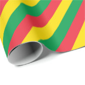 Rasta färbt grünes gelbes rotes geschenkpapier (Rolleneckpunkt)