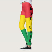Rasta färbt grünes gelbes rotes Streifen-Muster Leggings (Links)