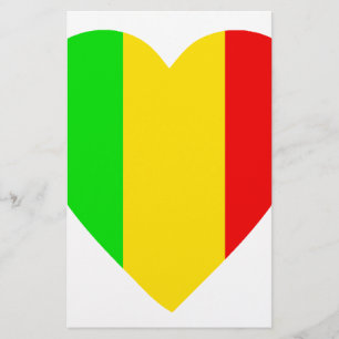 Rasta färbte Herz Briefpapier