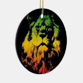 Rasta Flag Colors Lion Merry Christmas Keramik Ornament (Rechts)