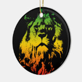 Rasta Flag Colors Lion Merry Christmas Keramik Ornament (Links)