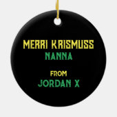 Rasta Flag Colors Lion Merry Christmas Keramik Ornament (Hinten)