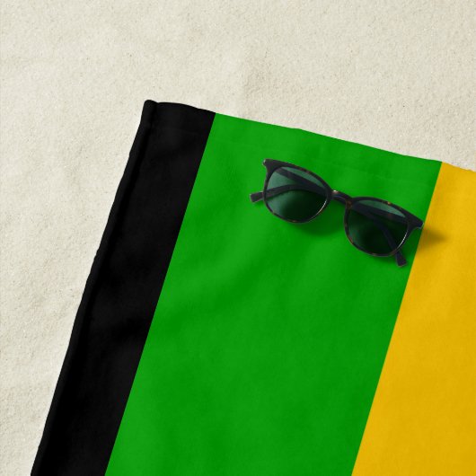 Rasta Flag Coloured Striped Monogram Reggae Strandtuch (Beispiel)