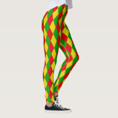 Rasta Flag Farbe Harlequin Diamonds Muster Leggings (Rechts)