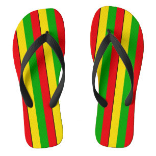 Rasta Flag Farben gestrichen Badesandalen