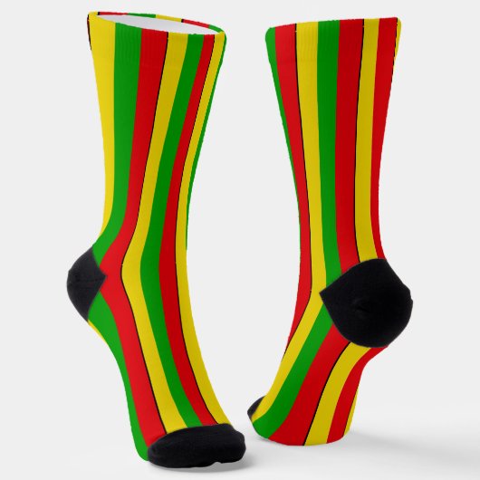 Rasta Flag Farben gestrichen Gemustert Socken (Gewinkelt)
