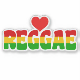 Rasta-Flag-Farben Liebe-Reggae-Text Aufkleber