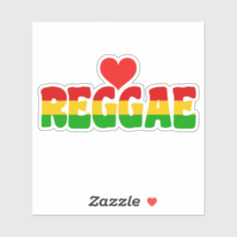 Rasta-Flag-Farben Liebe-Reggae-Text Aufkleber