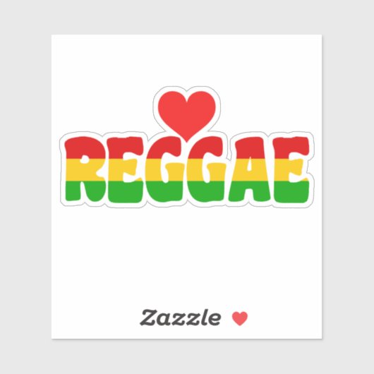 Rasta-Flag-Farben Liebe-Reggae-Text Aufkleber (Blatt)