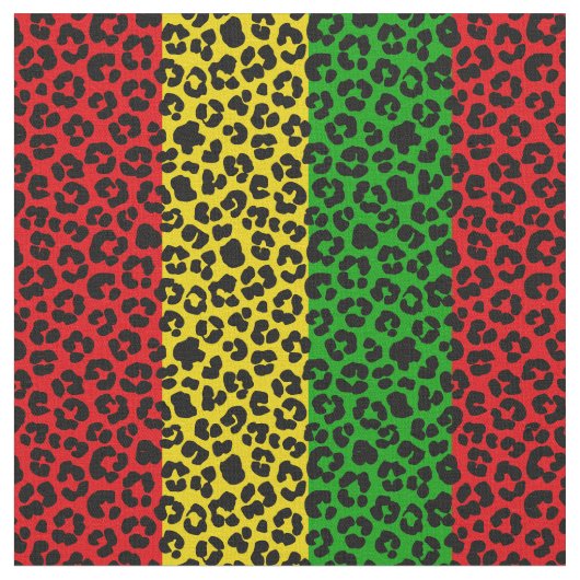 Rasta-Flag Farbleopard-Druckmuster Stoff (Nahaufnahme)