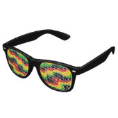 Rasta Flag Gemusterte Wavy Lines Partybrille (Schrägansicht)