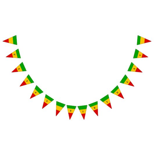 Rasta Flag Reggae Happy Birthday Wimpelkette (Alle)