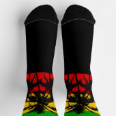 Rasta Flag Striped Tropical Palm Trees Socken (Oben)