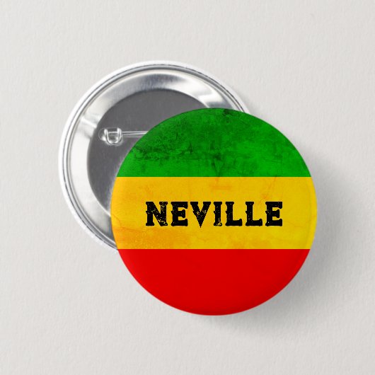 Rasta-Flagge farbig gestreift Reggae Button (Vorne & Hinten)