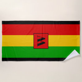 Rasta-Flagge Farbige Gestreifte Monogramm Reggae Strandtuch