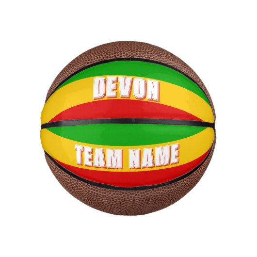 Rasta-Flagge gestreift Mini Basketball (Vorderseite)