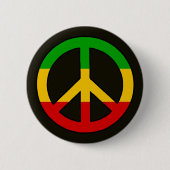 Rasta-Flaggenfarben Friedenssymbol Button (Vorderseite)