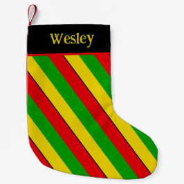 Rasta-Flaggenfarben gestreift Kleiner Weihnachtsstrumpf