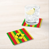 Rasta-Flaggenfarben gestreifte monogrammierte Bier Rechteckiger Pappuntersetzer (Vor Ort)