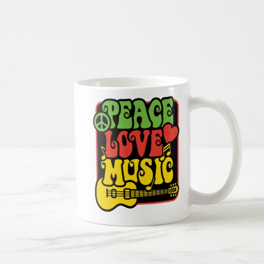 Rasta Frieden-Liebe-Musik Kaffeetasse (Rechts)