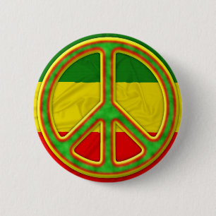 Rasta Friedenssymbol Button