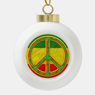 Rasta Friedenssymbol Keramik Kugel-Ornament
