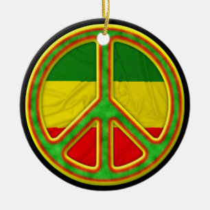 Rasta Friedenssymbol Keramikornament