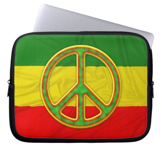 Rasta Friedenssymbol Laptopschutzhülle (Vorderseite)