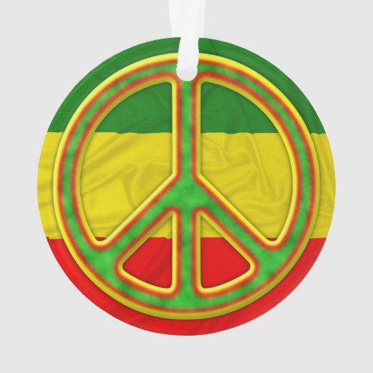 Rasta Friedenssymbol Ornament (Rückseite)