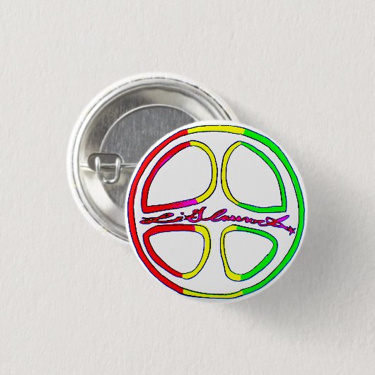 Rasta Friedenszeichen Button (Vorne & Hinten)