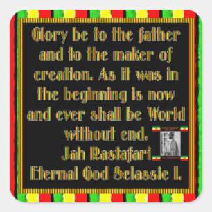 Rasta Gebet vor der Raucherfeier Quadratischer Aufkleber