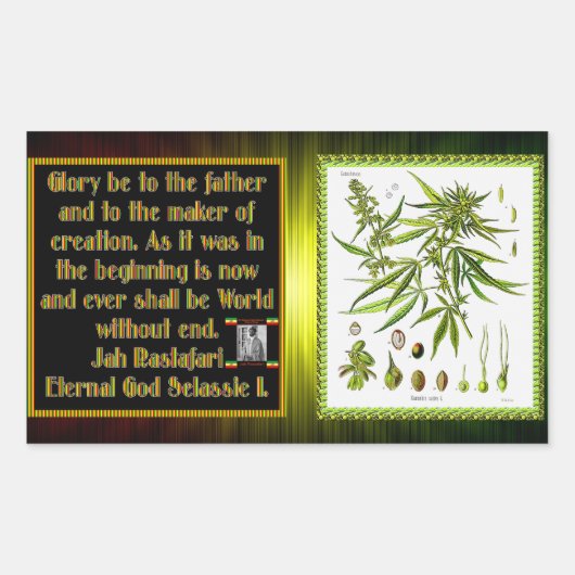 Rasta Gebet vor der Raucherfeier Rechteckiger Aufkleber (Vorderseite)