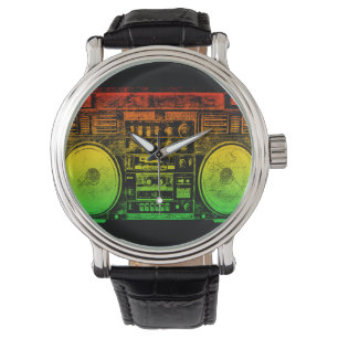 Rasta ghetto blaster armbanduhr