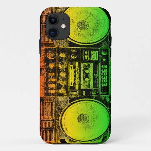 Rasta ghetto blaster Case-Mate iPhone hülle (Rückseite)