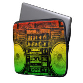 Rasta-Ghetto-Blaster Laptopschutzhülle (Vorderseite Links)