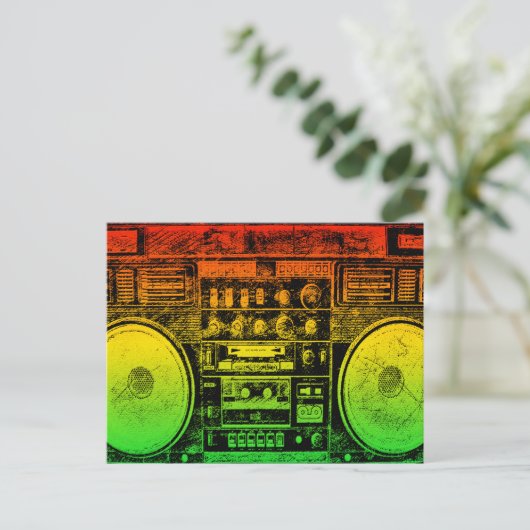 Rasta ghetto blaster postkarte (Stehend Vorderseite)