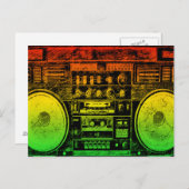 Rasta ghetto blaster postkarte (Vorne/Hinten)