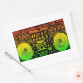 Rasta ghetto blaster rechteckiger aufkleber (Umschlag)