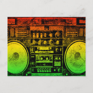 Rasta-Ghettoblaster Postkarte