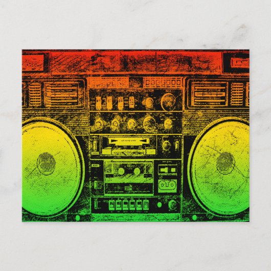 Rasta-Ghettoblaster Postkarte (Vorderseite)